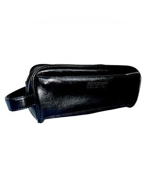 Kenneth Cole Reaction Classic Black Faux Leather Men's Roomy Toiletry Dopp Kit